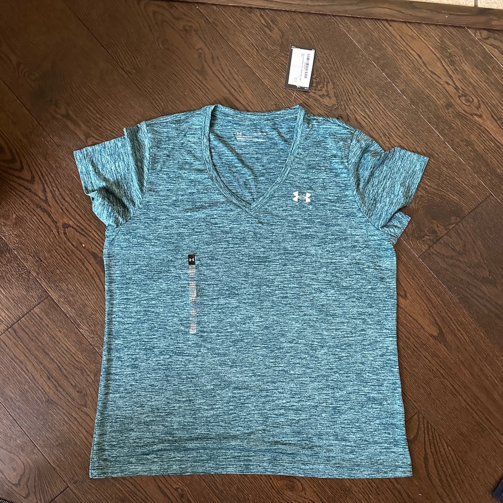 Under Armour Women's Heathered Teal V-Neck Tee